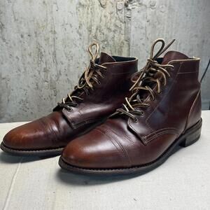 Thursday Boots Everyday Captain Men's 11.5 D Cap Toe Brown Leather Leather Laces